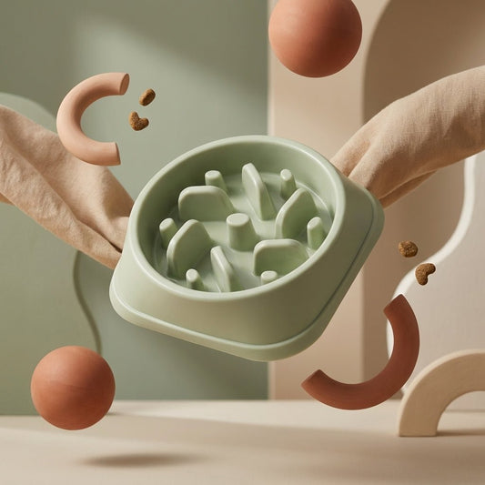 Slow Feeder Dog Bowl | Anti - Bloat Maze Bowl for Fast Eaters – Sage Green, BPA - Free - Tailsetter