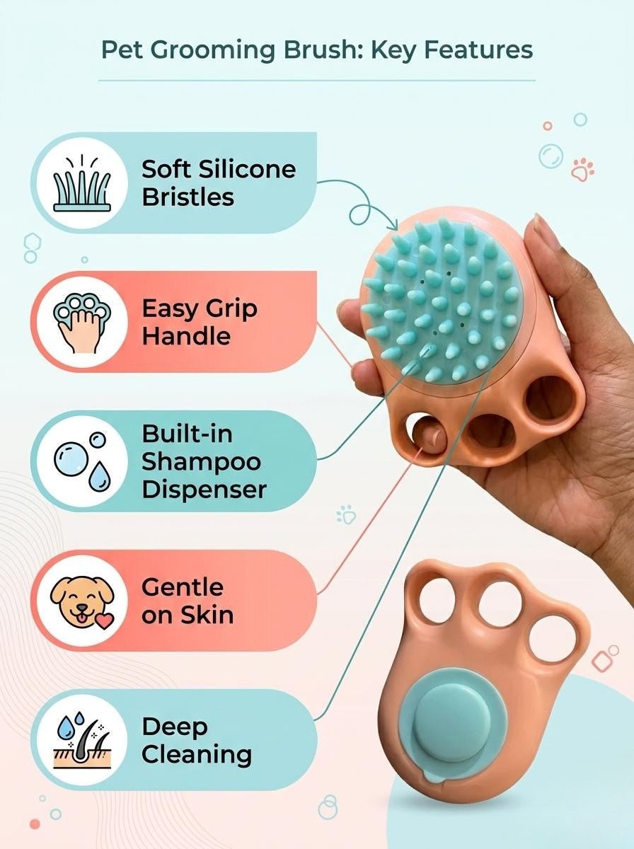 Pet Shampoo & Massage Brush - Tailsetter