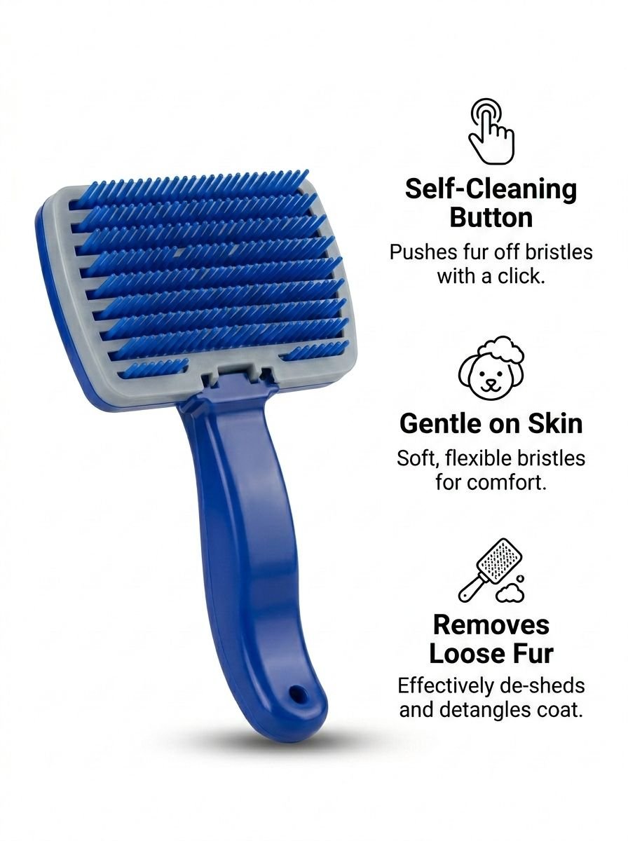 Self - Cleaning Slicker Brush with Plastic Bristles - Tailsetter