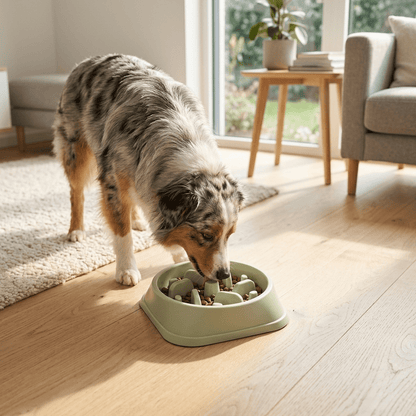 Slow Feeder Dog Bowl | Anti - Bloat Maze Bowl for Fast Eaters – Sage Green, BPA - Free - Tailsetter