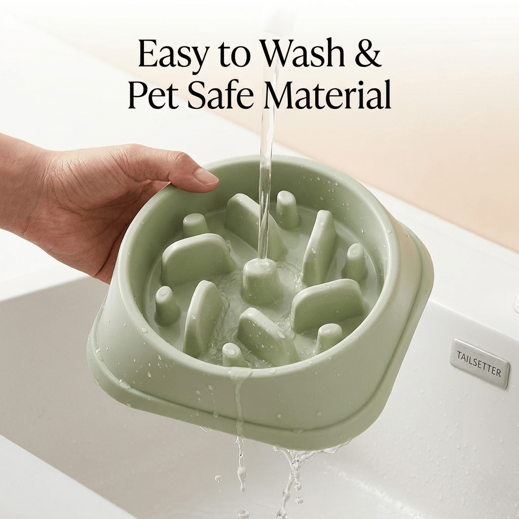 Slow Feeder Dog Bowl | Anti - Bloat Maze Bowl for Fast Eaters – Sage Green, BPA - Free - Tailsetter