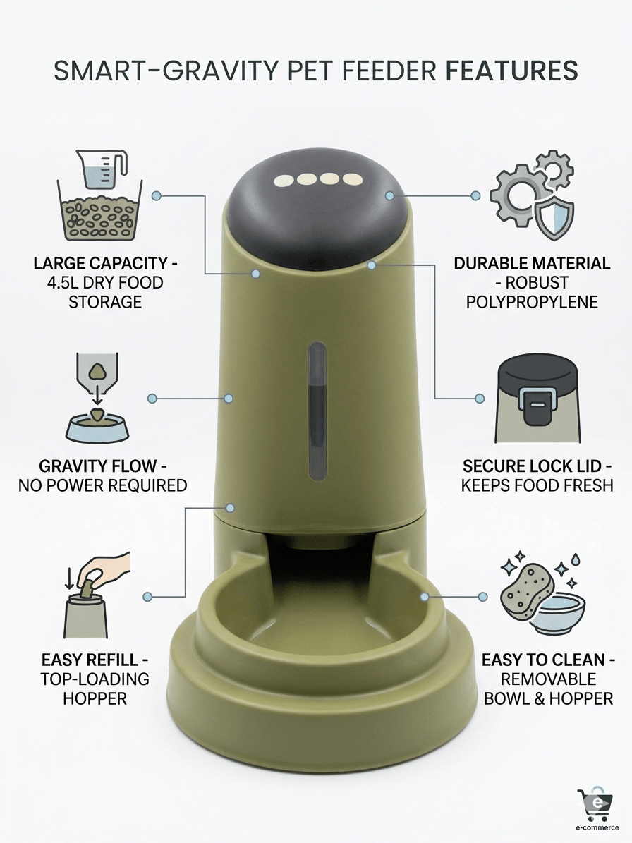 Automatic Pet Food Dispenser | Gravity - Fed for Dogs & Cats — TailSetter - Tailsetter