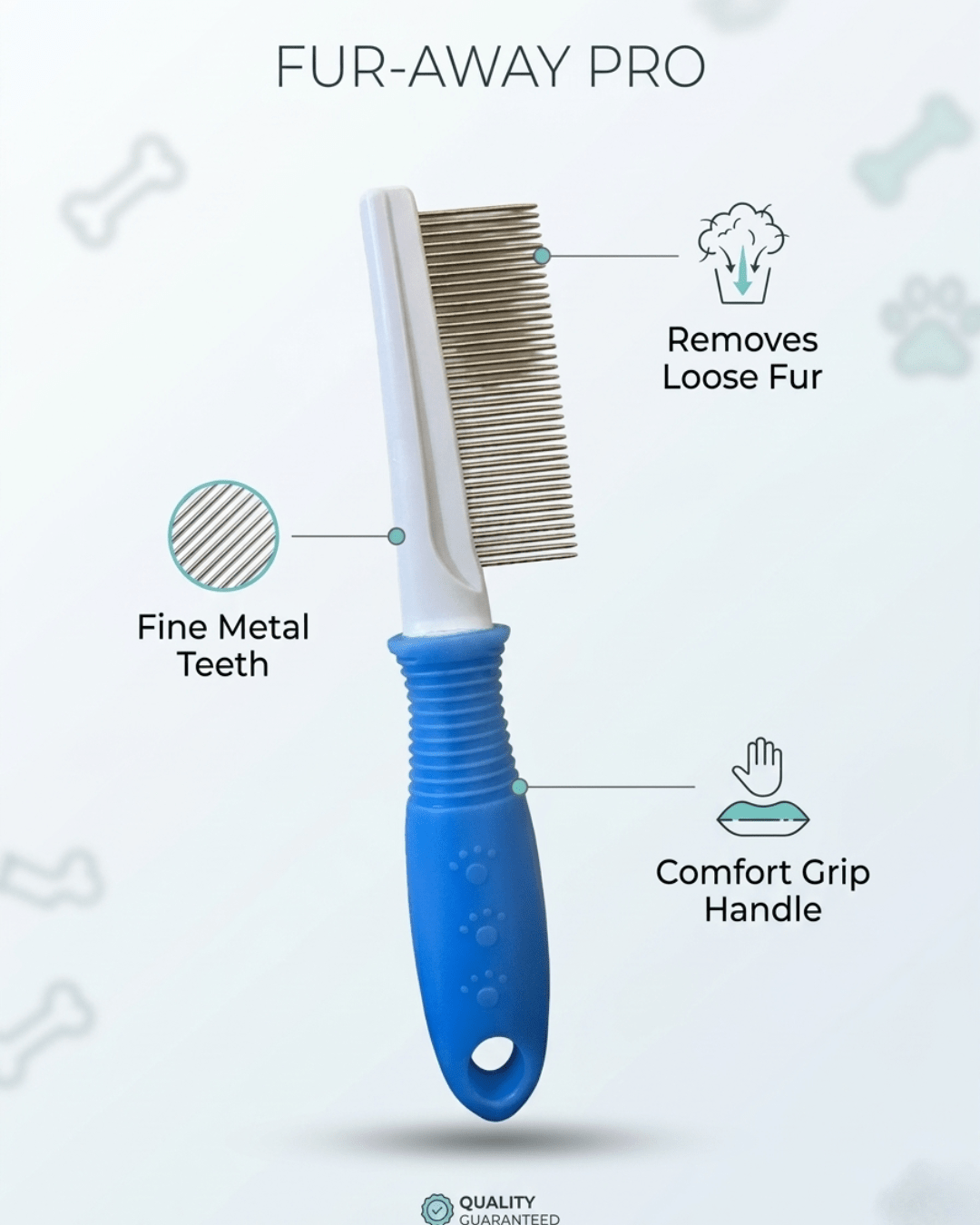 Fine - Tooth Pet Grooming Comb | Stainless Steel Flea & Dematting Comb for Dogs & Cats — TailSetter - Tailsetter