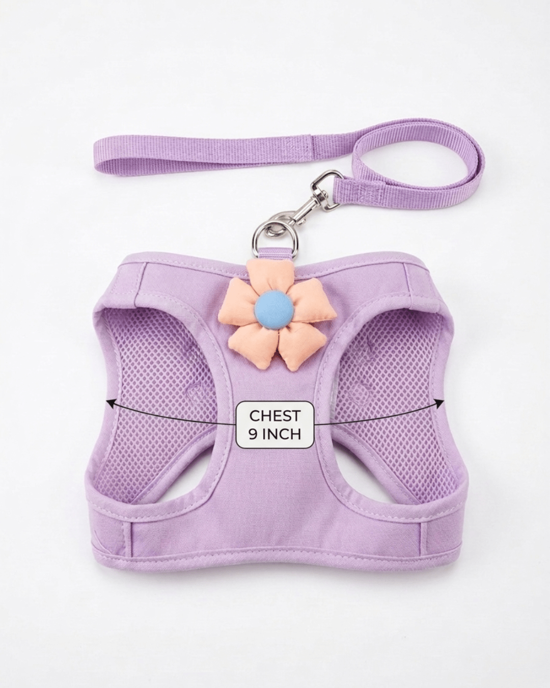 Floral Mesh Dog Harness & Leash Set | Soft Vest Harness for Small Dogs & Cats — TailSetter - Tailsetter