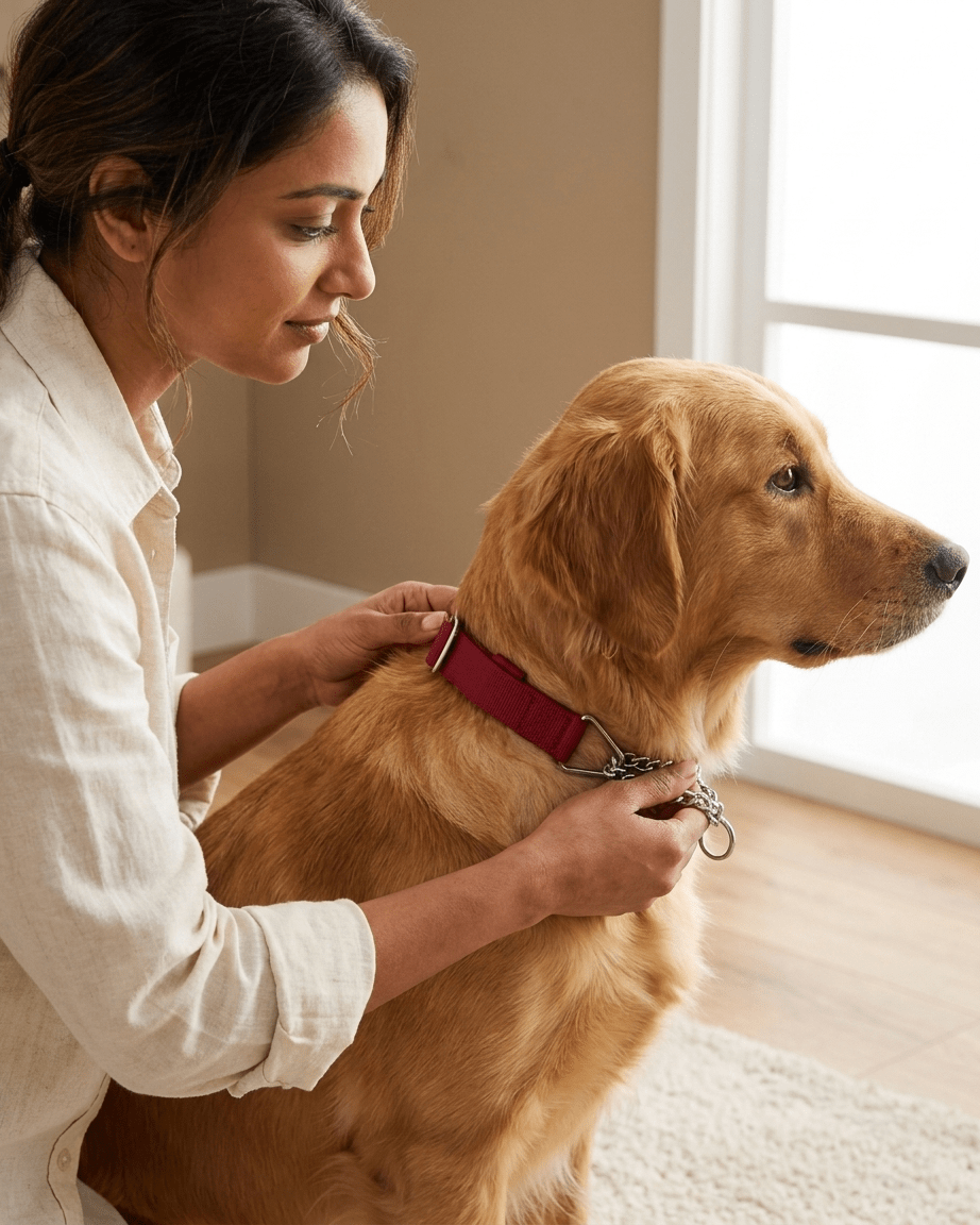 Martingale Dog Collar | Nylon & Chain Training Collar for Dogs — TailSetter - Tailsetter