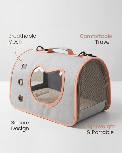 Pet Travel Carrier Bag | Heart Window Portable Bag for Cats & Small Dogs — TailSetter - Tailsetter