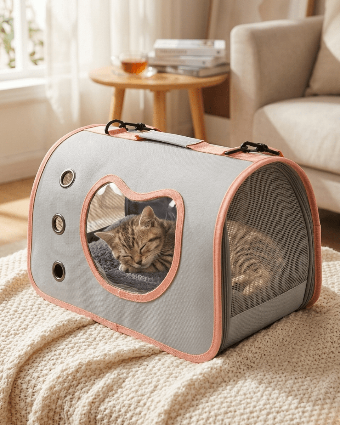 Pet Travel Carrier Bag | Heart Window Portable Bag for Cats & Small Dogs — TailSetter - Tailsetter