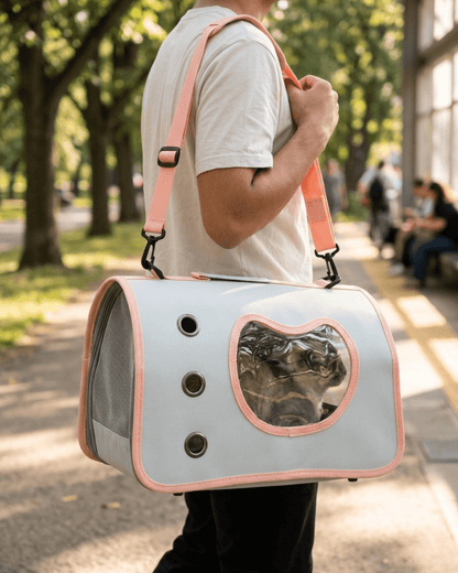 Pet Travel Carrier Bag | Heart Window Portable Bag for Cats & Small Dogs — TailSetter - Tailsetter