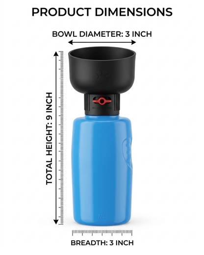 Portable Dog Water Bottle with Bowl | 600ml Travel Water Dispenser for Dogs — TailSetter - Tailsetter