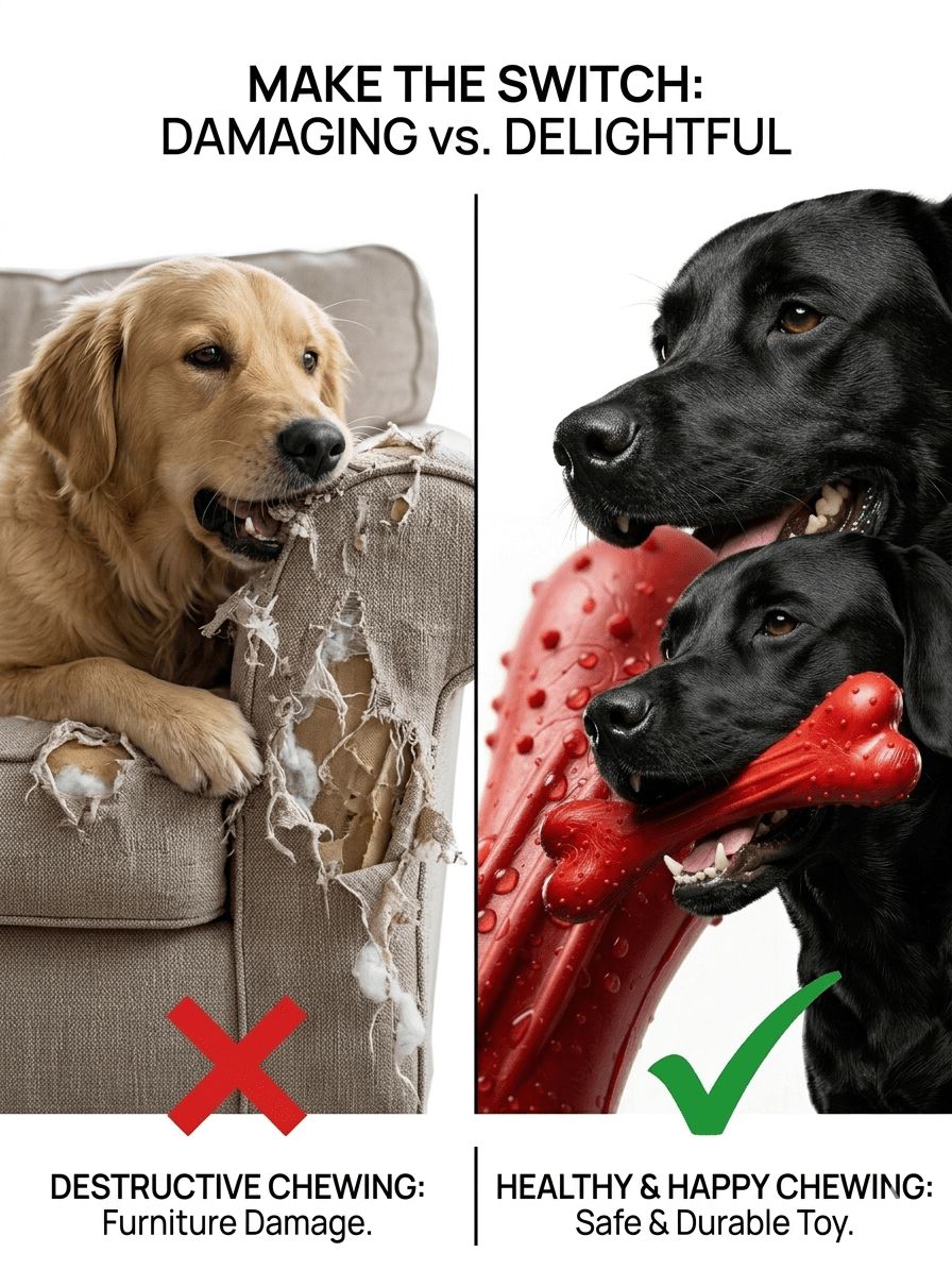 Rubber Dog Chew Toy Bone | Durable Textured Chew for Aggressive Chewers — TailSetter - Tailsetter