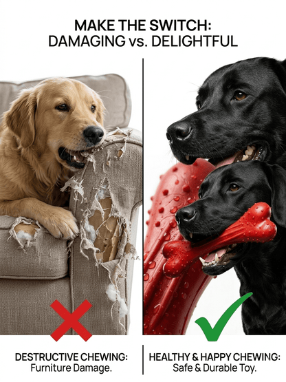 Rubber Dog Chew Toy Bone | Durable Textured Chew for Aggressive Chewers — TailSetter - Tailsetter