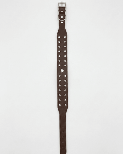Studded Leather Dog Collar | Crystal & Heart Embellished Premium Collar - TailSetter - Tailsetter