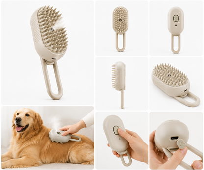 TailSetter Vapor 3-in-1 Grooming Brush – Grooming long-coat dog with mist spray while brushing