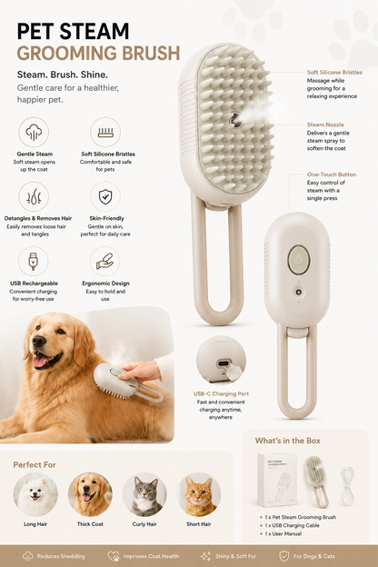 TailSetter Vapor 3-in-1 Grooming Brush – Mango-shaped silicone bristle surface shown in detail
