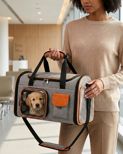 TailSetter Voyage Travel Carrier – Under-seat airline size profile showing compact dimensions for cabin travel