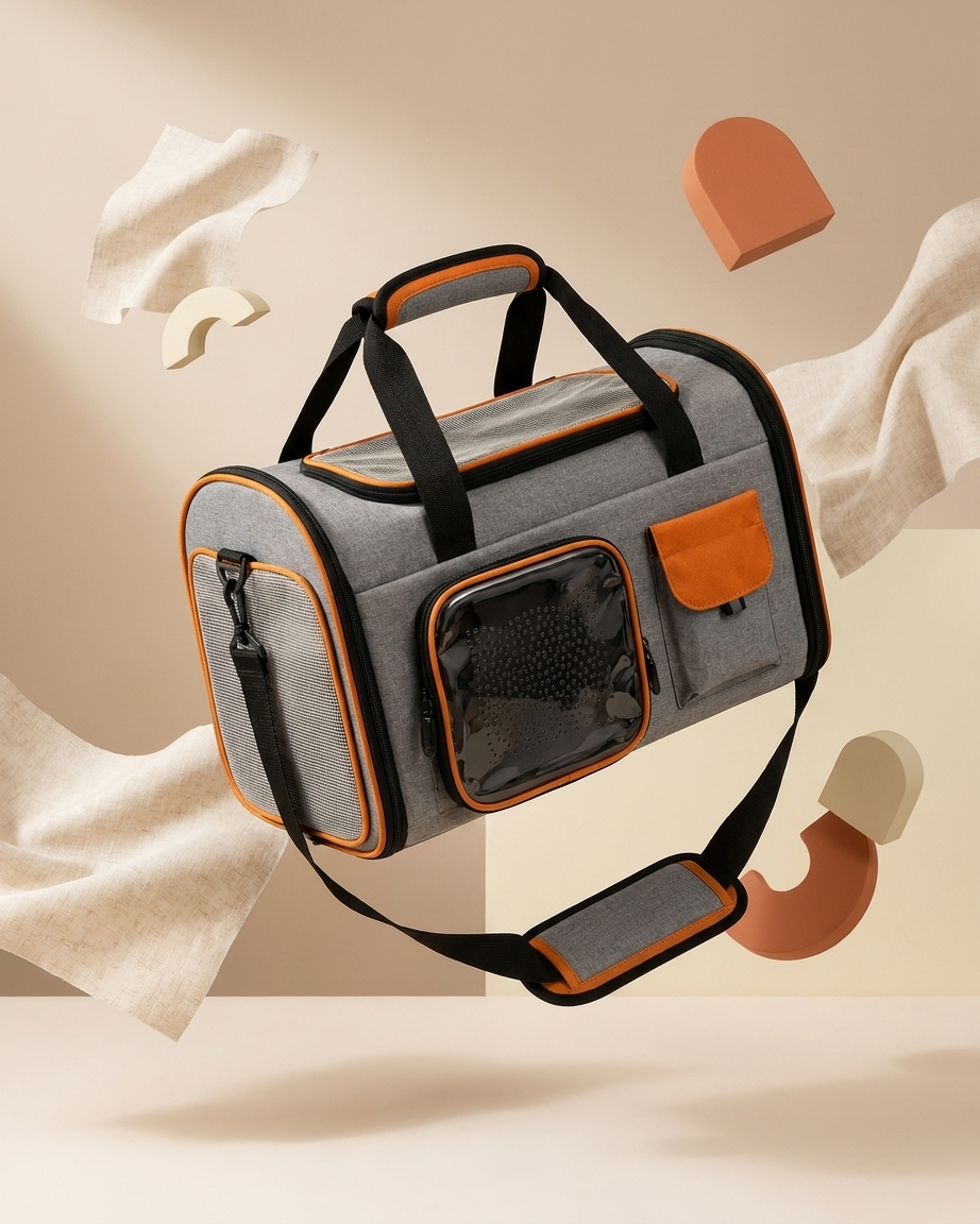 TailSetter Voyage Travel Carrier – Side mesh panel showing airflow ventilation with small dog inside