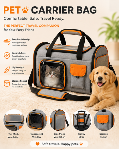 TailSetter Voyage Travel Carrier – Top zip opening and interior safety tether for secure pet travel